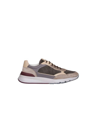 Brunello Cucinelli Sneakers din Nubuck și Piele Anthracite